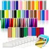 VOHESEA Smart Vinyl Permanent for Cricut Joy, 23 Faber Smart Adhesive Vinyl Permanent 9 Glitter Vinyl 9 Cromato Lucido con 9 pellicole di trasferimento 14 x 30,5 cm Vinyl Plotter Pellicola autoadesiva per