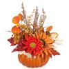 Oairse Decorazione autunnale di zucca artificiale, centrotavola autunnale con girasoli