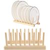 Hileyu Supporto per Piatti 2 PCS Supporto in bambù per Piatti organizzare e asciugare Tazze, Piatti, coperchi Holder DIY Decorazione dell'Armadio da Cucina