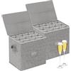 Kukikan Set di 2 contenitori per calici da champagne, impilabili, con coperchio rigido (coperchio/lati/base), accessori per trasloco, per 24 bicchieri di cristallo, altezza 30 cm