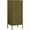 vidaXL Armadietto Verde Oliva 42,5x35x101,5 cm in Acciaio