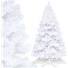 Randaco Albero di Natale artificiale, 210 cm, con 1000 rametti, in PVC ignifugo, decorazione natalizia, bianco