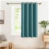 PONY DANCE Tenda Oscurante Termica da Interno per Bambini Cameretta | per Camera da Letto Moderna, Blackout, Porta, per Salotto, con Anelli, Privacy, 1 Pezzo L 140 x A 180 CM, Sea Teal