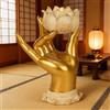 Maimeili Portacandele Statua Buddha Stile Retro Bruciaincensi Tea Light Statua Zen Adatto a Meditazione Feng Shui Decorazioni Domestiche e Festive Porta Fortuna
