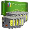Printing Pleasure 10x Compatibile 45808 Nero su Giallo (19mm x 7m) Cassetta Nastro per DYMO LabelWriter 450 Duo LabelPoint 100 150 250 LabelManager 160 210D 220P 260P 280 360D 420P 450 500TS PnP MobileLabeler