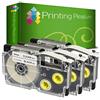 Printing Pleasure 3 x XR-9X XR-9X1 Nero su Trasparente Nastro compatibile per Casio KL-60 KL-100 KL-120 KL-200 KL-300 KL-750 KL-780 KL-820 KL-2000 KL-7000 KL-7200 KL-8100 KL-8200 CW-L300 | 9mm x 8m