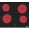 Svan Piano cottura in vetroceramica, vetro nero, SV4602, 4 zone di cottura, 6000 W, 9 livelli di cottura, controllo touch, spegnimento automatico, blocco del pannello, timer