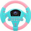 Hiraith Piccolo Volante Giocattolo Educativo per Bambini Volante Copilota Musica per Bambini Giocattolo Intelligente Simulazione Giocattolo di Guida per Auto per per Bambini (Rosa