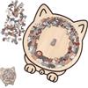 JIEBWCHA Puzzle In Legno A Forma Di Gatto Morandi Da 135 Pezzi 23,7x21,8 Cm Puzzles In Legno A Formas Di Gattos Simpatico Con Cornice Di Contorni Di Adorabile Per Casa Amanti Dei Gatti Scaffale