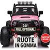 TOYSCAR Auto Macchina Elettrica per Bambini 2 Posti 24V Fuoristrada Big Adventure Telecomandata Sedile in Pelle Porte Apribili Doppio Motore Elettrico Carico 35 kg Ruote in Gomma E TAPPETINI