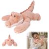 BAISHUWU Peluche Coccodrillo rosa Ponderato, Peluche Ansia Ponderato, Animale di Peluche Ponderato, Peluche Ponderato per Ansia, Pelu-che Abbraccio, Peluche Pesante Per L'ansia, per Alleviare Lo Stress