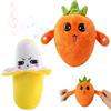HBSFBH Interactive Music Plush Toy, 2pcs Peluche Musicale Interattivo, Giocattolo Musicale Peluche Banana, Ravanello Giocattolo Sensoriale Musicale, Fruit Musical Sensory Toy, per Educazione Precoce