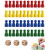 FIMWOLZ 48 Pedine Dama Tonde e 3 Dadi, Ricambi Giochi da Tavolo Universali per Ludo, Backgammon e Gioco dell'Oca, Plastica Resistente per Sostituire Pezzi Persi
