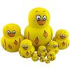 Winterworm Lot DE 10 Animaux Animaux Stapettes Jouet Russe Poupée Jouet Fait Main Jouet en Bois Panda Chouette Pingouin Canard Poupée Singe Lion pour Enfant Chambre Decor