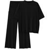 HAOLEI Completi da Donna 2 Pezzi Offerte Estivo Completa Donna per Casa Taglie Forti Leggera Pigiama Casual Completo Larghi Curvy Tuta Elegante Manica Corta T Shirt + Pantaloni Set Due Pezzi Pigiama da Casa