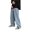 Generic DENGJIAMY Jeans da uomo taglie forti alla moda da lavoro con coulisse elastico in vita denim jeans estivi tinta unita regular fit pantaloni sportivi da uomo gamba dritta pantaloni autunnali, Z15