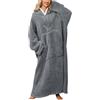 JENJON Felpa Coperta Oversize con Maniche e Cappuccio per Donna e Uomo Extra Long Flannel Hoodie Super Morbid Taglia Unica