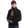 Hilmocho Uomo 3 Pezzi Cappello Sciarpa e Guanti Touch Screen Inverno Caldo Sciarpa Lunga a Maglia Guanti di Rivestimento Spessi Beanie