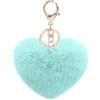 MVKZFE Portachiavi con pompon in finta pelliccia a forma di cuore, accessorio per borsa, soffice, portachiavi, zaino, ciondoli per donne e ragazze