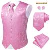 YourTies Gilet da uomo in seta jacquard floreale cachemire set 5 pezzi, B