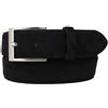 BELTINGER Cintura italiana in pelle scamosciata, larghezza 35 mm, uomo, cintura per abito, cintura per pantaloni, pelle scamosciata, fibbia argento | nero 115cm