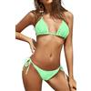 SHEKINI Donna Inferiore Bikini a Triangolo Imbottito Top Tie Laterale Scrunch Costumi da Bagno Costume da Bagno