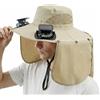 Pealeaf Cappello Solare con Doppia Ventola, Cappello da Sole a Tesa Larga per Uomo e Donna, Leggero per Pesca, Giardinaggio, Trekking, Campeggio e attività Outdoor