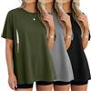 Xuniea 3 Maglie Allattamento maternità Oversize | Maglie Post Parto Cerniera Nascosta, T-shirt Manica Corta, Allattamento Facile, Abiti Quotidiani, Per Mamma Dopo Parto