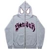 Silver Basic Felpa con Cappuccio da Donna Uomo Y2K Spider Grunge Hoodie Oversize Punk Clothes Tops a Maniche Lunghe Halloween Sweatshirt