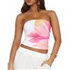 Betrodi Donne Carino Floreale Tubo Top Y2k Estetica Senza Spalline Senza Spalline Bandeau Crop Top Slim Fit Fiore Tank Uscire Trendy