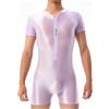 Ausing Tuta aderente da uomo, body sportivo, maglia del corpo, shapewear da uomo, body tuta da uomo, tuta lucida da uomo, body da danza da uomo, aderente a maniche corte