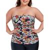 Ocean Blues Tankini da donna senza spalline, con controllo della pancia, solo top