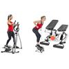 Sunny Health & Fitness Advanced Mini Home Steppers with Resistance Bands + Legacy Stepping Elliptical Machine, Total Body Trainer with Ultra- Quiet Magnetic Belt Drive
