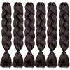 Cybelleza Extension Treccine Treccia Africane Capelli Marrone Sintetici Finti Lunghi Intrecciati 60cm Jumbo Braids 6PCS 600g Crochet Twist Bellezza, Marrone Scuro