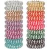 JessLab Elastici per Capelli, 20Pcs Fascette per Capelli, Cordless Telefono Senza Piega Danni, Bracciale Spirale Plastica Bobina Supporti per Coda di Cavallo, Fascia per Ragazze/Donna Regalo