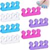 YILZAR 8 Pezzi Separatore Dita Piede in Silicone Morbido per Smalto e Pedicure, Separa Dita Piedi Lavabile e Riutilizzabile per Nail Art e Manicure, 4 Colori (Azzurro, Magenta, Trasparente, Viola)