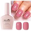 Imtiti Smalto per unghie rosa tenue, 1 pezzo di smalto gel rosa, smalto gel UV LED, lunga durata, nail art manicure fai da te a casa per l'autunno e l'inverno (10 ML)