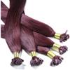 Hair2Heart 25 x 1g Extension Capelli Veri Cheratina - 60cm, Colore #99j Vino Rosso, liscio