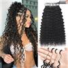 Renyarch Miracle Deep Wave Mini Knots Crochet Human Hair Bundles for Black Women 22 Pollici Crochet Human 200g 160c Black Water Wave Wet and Wavy Invisible Knotless Curly Extensions