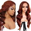Evaxilc 30 Inch Body Wave Glueless Wig capelli umani Real Human Hair Parrucca vera 5x5 Lace Front Human Hair Wig Reddish Brown 150% Density Pre Plucked Natural Hairline Parrucca donna vera