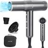 PARWIN PRO BEAUTY Asciugacapelli Professionale Da Salone ad Asciugatura Rapida Agli Ioni, Phon Con Motore Brushless A Bassa Rumorosità Da 110.000 RPM, Phon Da Viaggio | Microfiltro Innovativo | Display a LED(grigio)