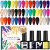 phoenixy 24 Pz Smalto Semipermanente Unghie, Phoenxiy 21 Colori Smalti Semipermanenti per Unghie con Base e Top Coat, Matt Coat, Smalto per Unghie in Gel UV LED