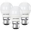 Paul Russells LED con attacco a baionetta smerigliato B22 / BC - Lampadine G45 con pallina da golf 5W, bianco freddo 4000K, lampadine di ricambio 5W = 40W [confezione da 3]