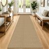 Capslpad Tappeto passatoia per corridoio, 80 x 300 cm, lavabile, marrone | Tappeto lungo antiscivolo, lavabile, moderno, a pelo corto, per ingresso, soggiorno, corridoio e cucina
