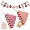 MutoToy® Bandierine per Cameretta dei Bambini, 2.8M Bandierine Colorate in Tessuto, Ghirlanda per la Cameretta dei Bambini, Decorazione da Parete per feste e compleanni (rosa)