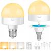 Morotty Lampadine Led Dimmerabili E14 E27,2 Pezzis | Base Magnetica Rimovibile,Telecomando,Funzione timer Per Lampade da Tavolo Senza Cavo,Comodino,Campeggio