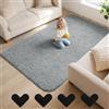 AUAUY Tappeto Salotto, 120 x 160 cm Tappeto con 4 Patch Correttive, Grigio