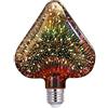 YUANYUYING Lampadina a forma di fuochi d'artificio 3D, lampadine in vetro Edison vintage E27 - Lampadine uniche per casa, festival, feste, Natale - 4W AC85-265V (Cuore)