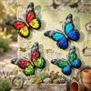 PureBowlic Decorazione da parete a forma di farfalla in ferro per interni ed esterni, affascinante ornamento da giardino in metallo con colori vivaci, arte da appendere per accento per patio