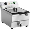Royal Catering Friggitrice Elettrica Con Zona Fredda e Rubinetto di Scarico 400 V (16 litri, 6.000 W, Acciaio inox, 50-190 °C)